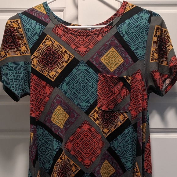 Multi color geometric fall inspired high low dress - Picture 1 of 3